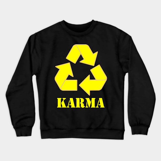 Karma Recycle Yellow Crewneck Sweatshirt by CharlieCreator